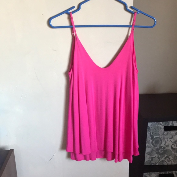 Pink spaghetti strap tank top - Picture 1 of 2
